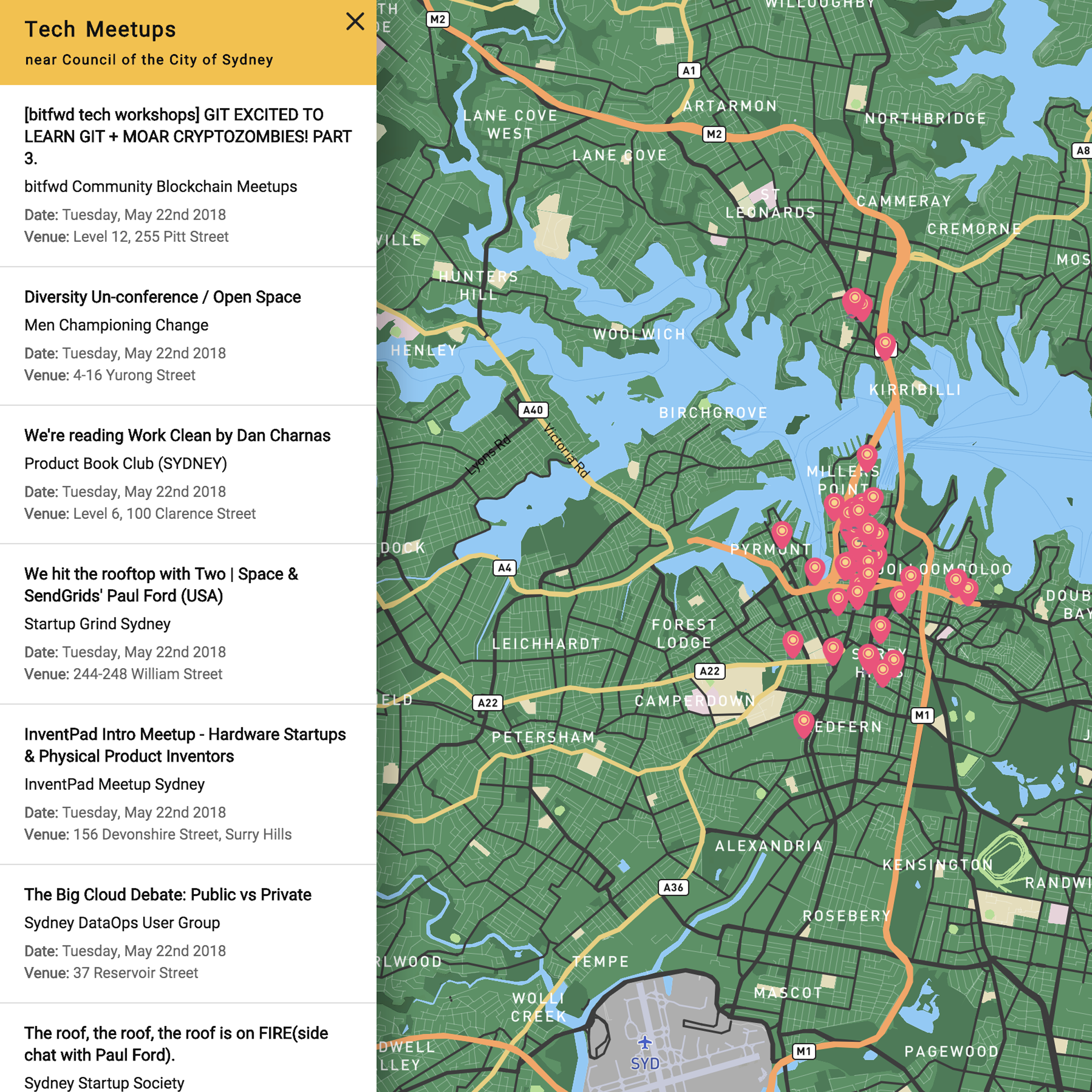 Tech Meetups screenshot